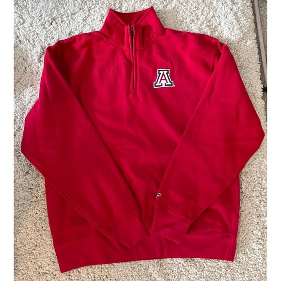 Blue 84 University of Arizona Red Quarter zip Sweatshirt Size Large - Picture 1 of 6